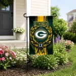Green Bay Packers Garden Flag Custom Laurel Wreath Green Best Selling