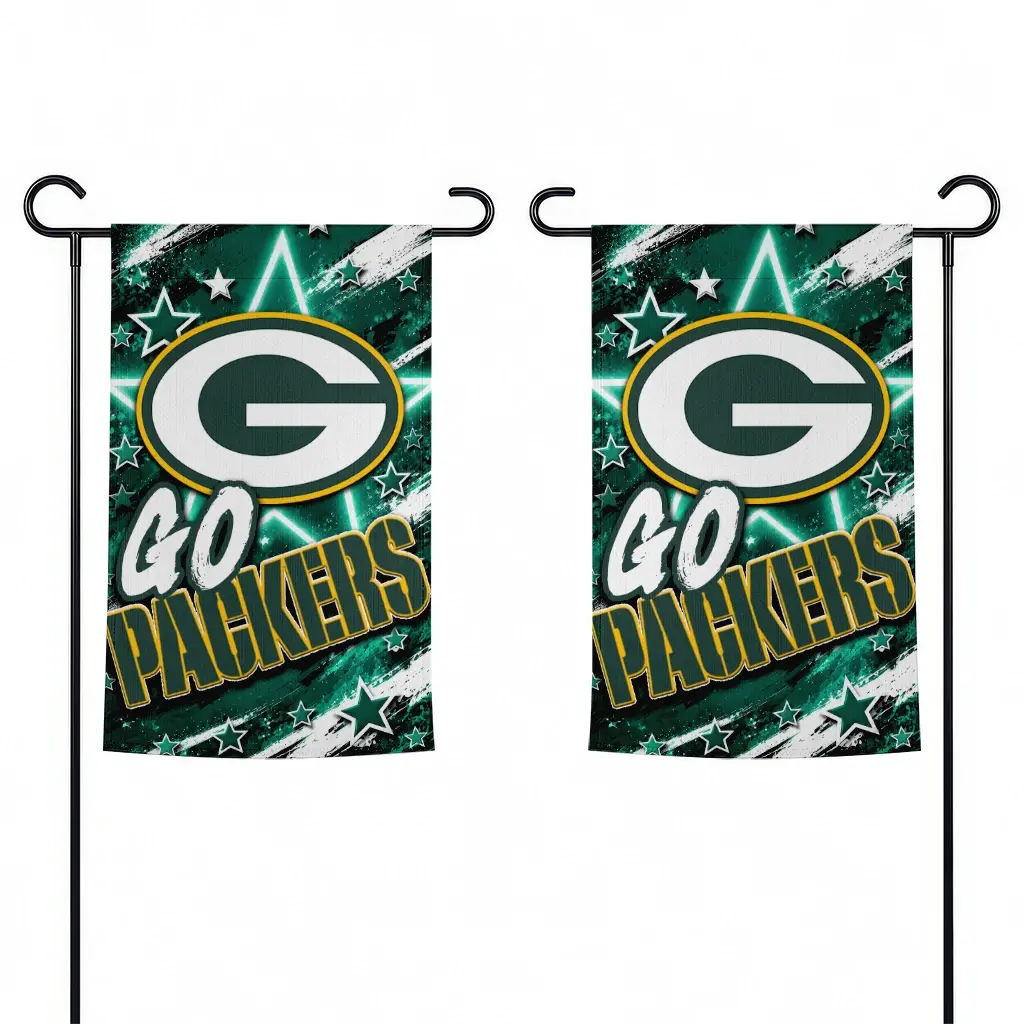 Green Bay Packers Garden Flag Personalized Glowing Star Green Fashion Forward Green Bay Packers Garden Flag Personalized Glowing Star Green Fashion Forward