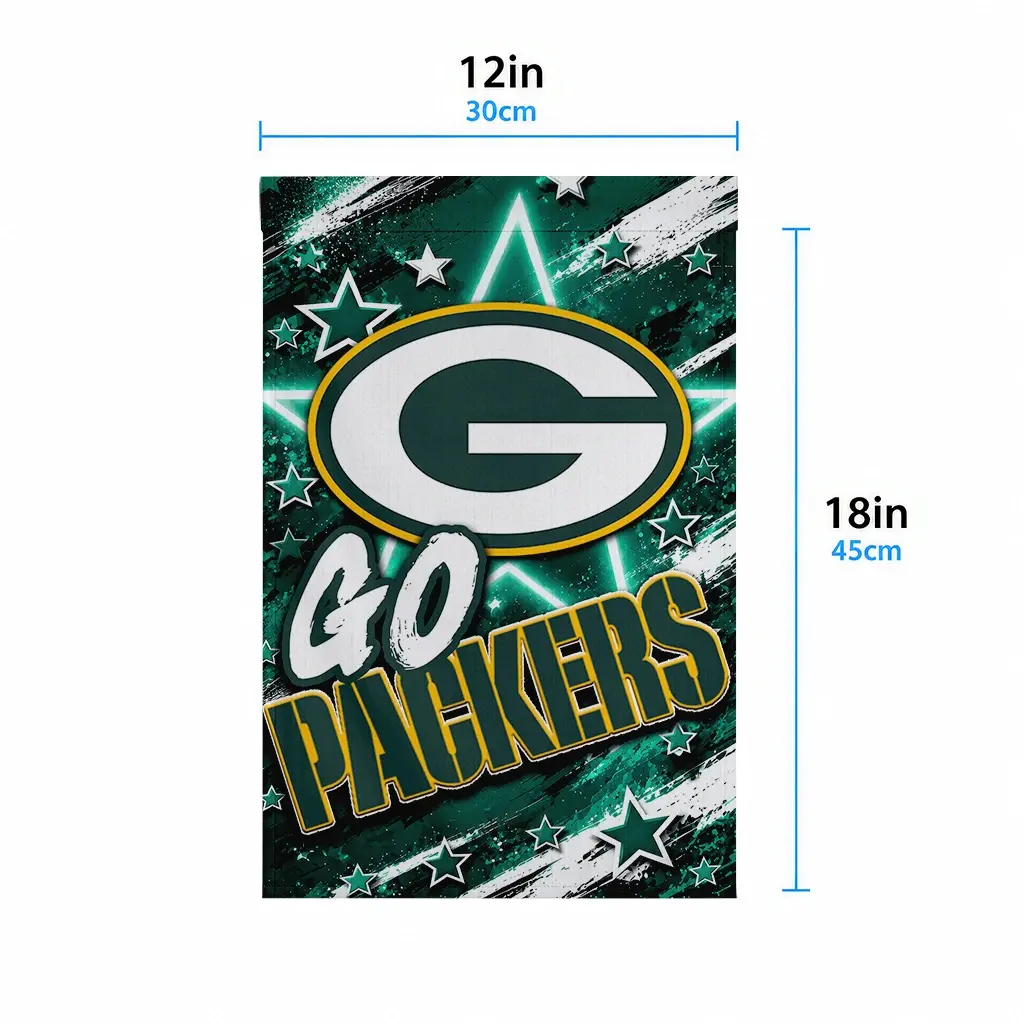 Green Bay Packers Garden Flag Personalized Glowing Star Green High Quality Green Bay Packers Garden Flag Personalized Glowing Star Green High Quality
