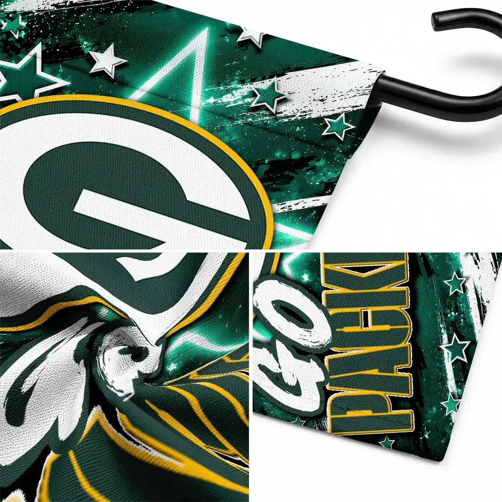 Green Bay Packers Garden Flag Personalized Glowing Star Green Latest Model Green Bay Packers Garden Flag Personalized Glowing Star Green Latest Model