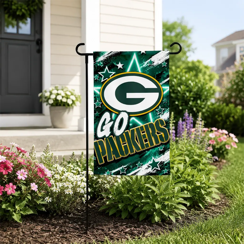 Green Bay Packers Garden Flag Personalized Glowing Star Green New Arrival Green Bay Packers Garden Flag Personalized Glowing Star Green New Arrival