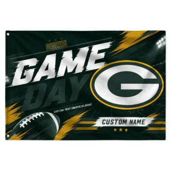 Green Bay Packers House Flag Personalized Action Streaks Green Best Selling
