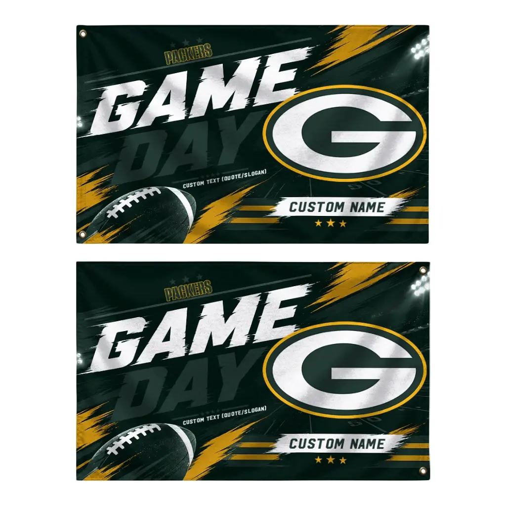 Green Bay Packers House Flag Personalized Action Streaks Green Fashion Forward Green Bay Packers House Flag Personalized Action Streaks Green Fashion Forward