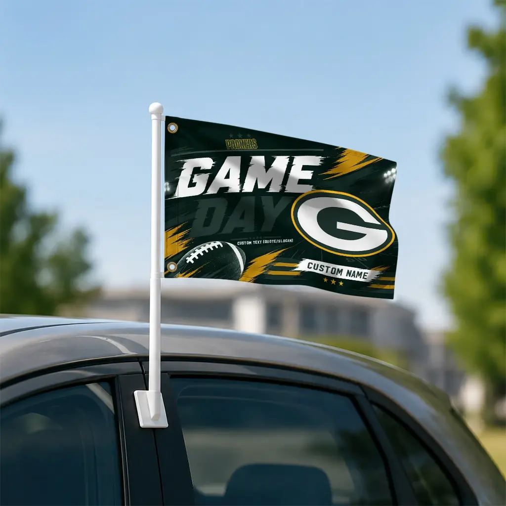 Green Bay Packers House Flag Personalized Action Streaks Green Latest Model Green Bay Packers House Flag Personalized Action Streaks Green Latest Model