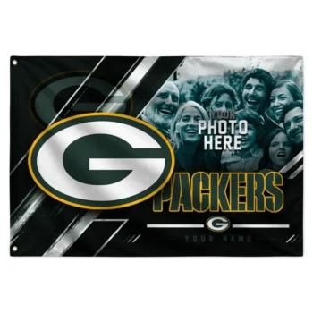 Green Bay Packers House Flag Personalized Diagonal Stripes Green Best Selling
