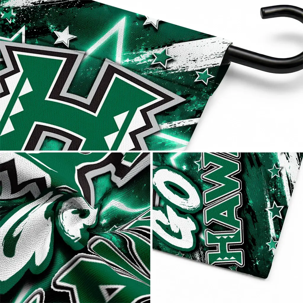 Hawaii Rainbow Warriors Garden Flag Custom Glowing Star Green Latest Model Hawaii Rainbow Warriors Garden Flag Custom Glowing Star Green Latest Model