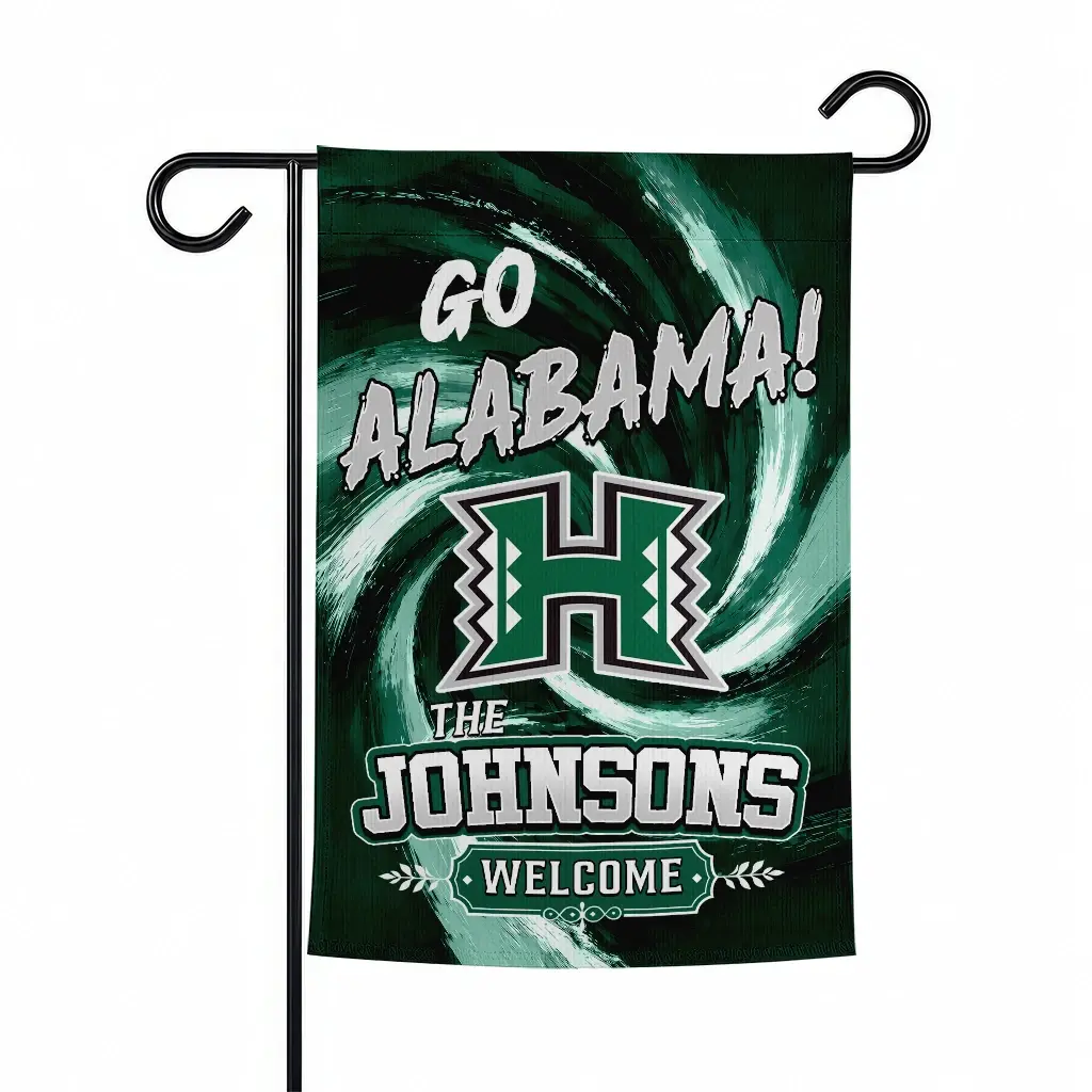 Hawaii Rainbow Warriors Garden Flag Custom Swirl Vortex Green Best Selling Hawaii Rainbow Warriors Garden Flag Custom Swirl Vortex Green Best Selling