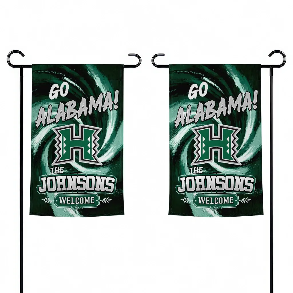 Hawaii Rainbow Warriors Garden Flag Custom Swirl Vortex Green Fashion Forward Hawaii Rainbow Warriors Garden Flag Custom Swirl Vortex Green Fashion Forward
