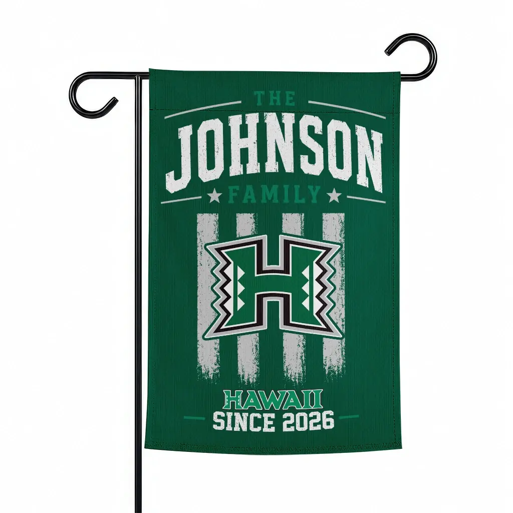 Hawaii Rainbow Warriors Garden Flag Customized Distressed Stripes Green Best Selling Hawaii Rainbow Warriors Garden Flag Customized Distressed Stripes Green Best Selling