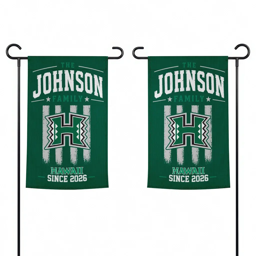 Hawaii Rainbow Warriors Garden Flag Customized Distressed Stripes Green Fashion Forward Hawaii Rainbow Warriors Garden Flag Customized Distressed Stripes Green Fashion Forward