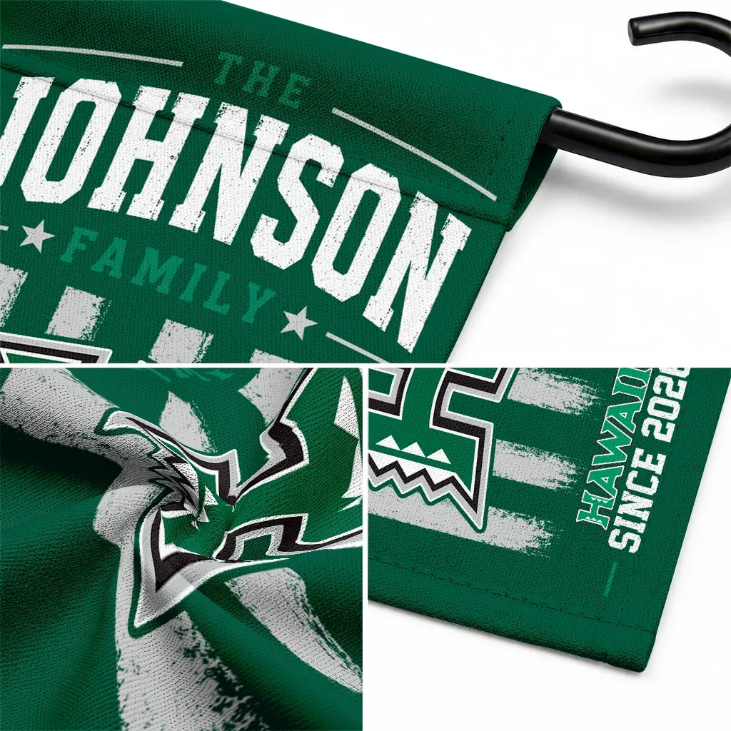 Hawaii Rainbow Warriors Garden Flag Customized Distressed Stripes Green Latest Model Hawaii Rainbow Warriors Garden Flag Customized Distressed Stripes Green Latest Model