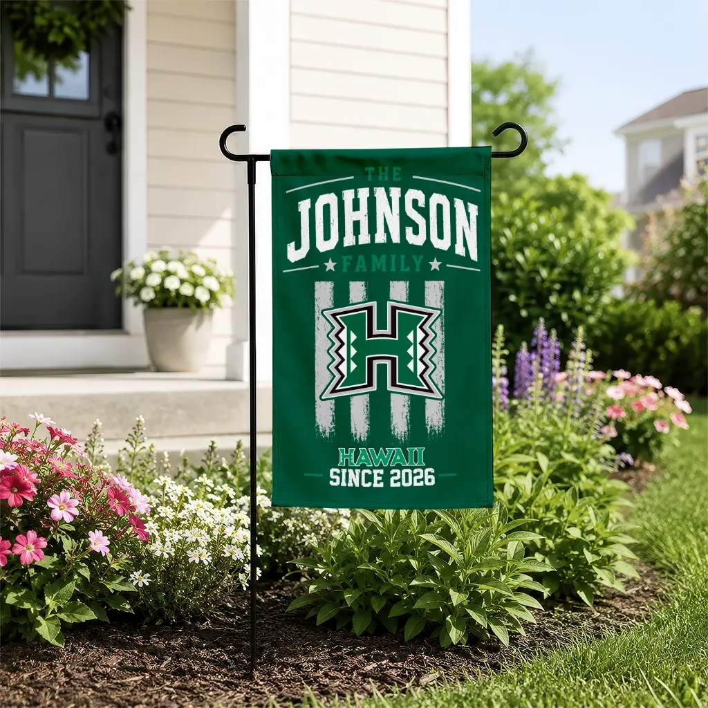 Hawaii Rainbow Warriors Garden Flag Customized Distressed Stripes Green New Arrival Hawaii Rainbow Warriors Garden Flag Customized Distressed Stripes Green New Arrival
