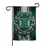 Hawaii Rainbow Warriors Garden Flag Customized Laurel Wreath Green Best Selling