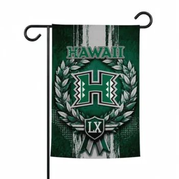 Hawaii Rainbow Warriors Garden Flag Customized Laurel Wreath Green Best Selling