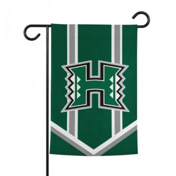 Hawaii Rainbow Warriors Garden Flag Personalized Chevron Stripes Green Best Selling