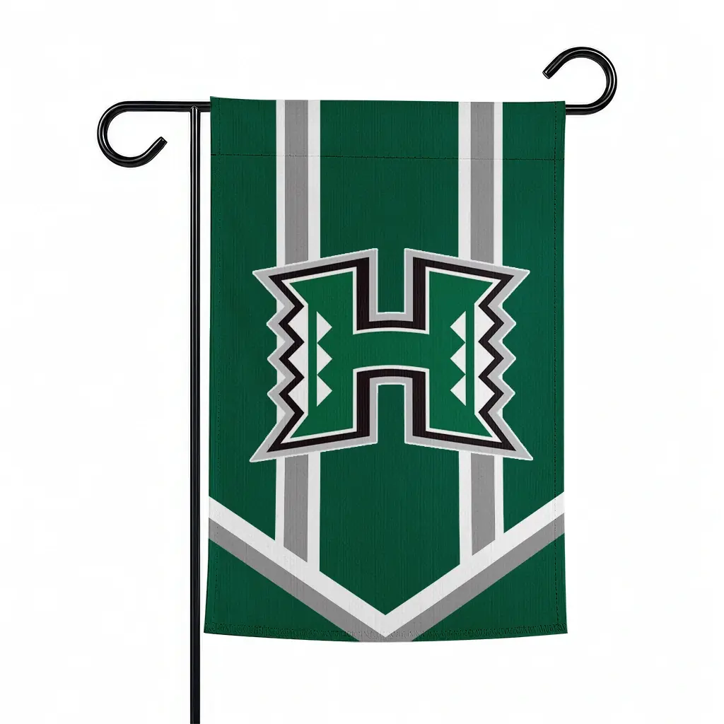 Hawaii Rainbow Warriors Garden Flag Personalized Chevron Stripes Green Best Selling Hawaii Rainbow Warriors Garden Flag Personalized Chevron Stripes Green Best Selling