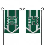 Hawaii Rainbow Warriors Garden Flag Personalized Chevron Stripes Green Best Selling