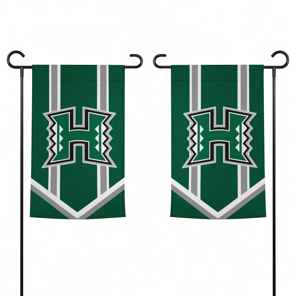 Hawaii Rainbow Warriors Garden Flag Personalized Chevron Stripes Green Fashion Forward Hawaii Rainbow Warriors Garden Flag Personalized Chevron Stripes Green Fashion Forward