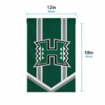 Hawaii Rainbow Warriors Garden Flag Personalized Chevron Stripes Green Best Selling