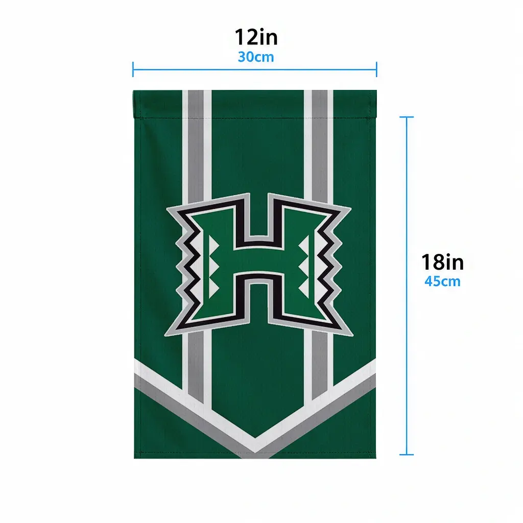Hawaii Rainbow Warriors Garden Flag Personalized Chevron Stripes Green High Quality Hawaii Rainbow Warriors Garden Flag Personalized Chevron Stripes Green High Quality