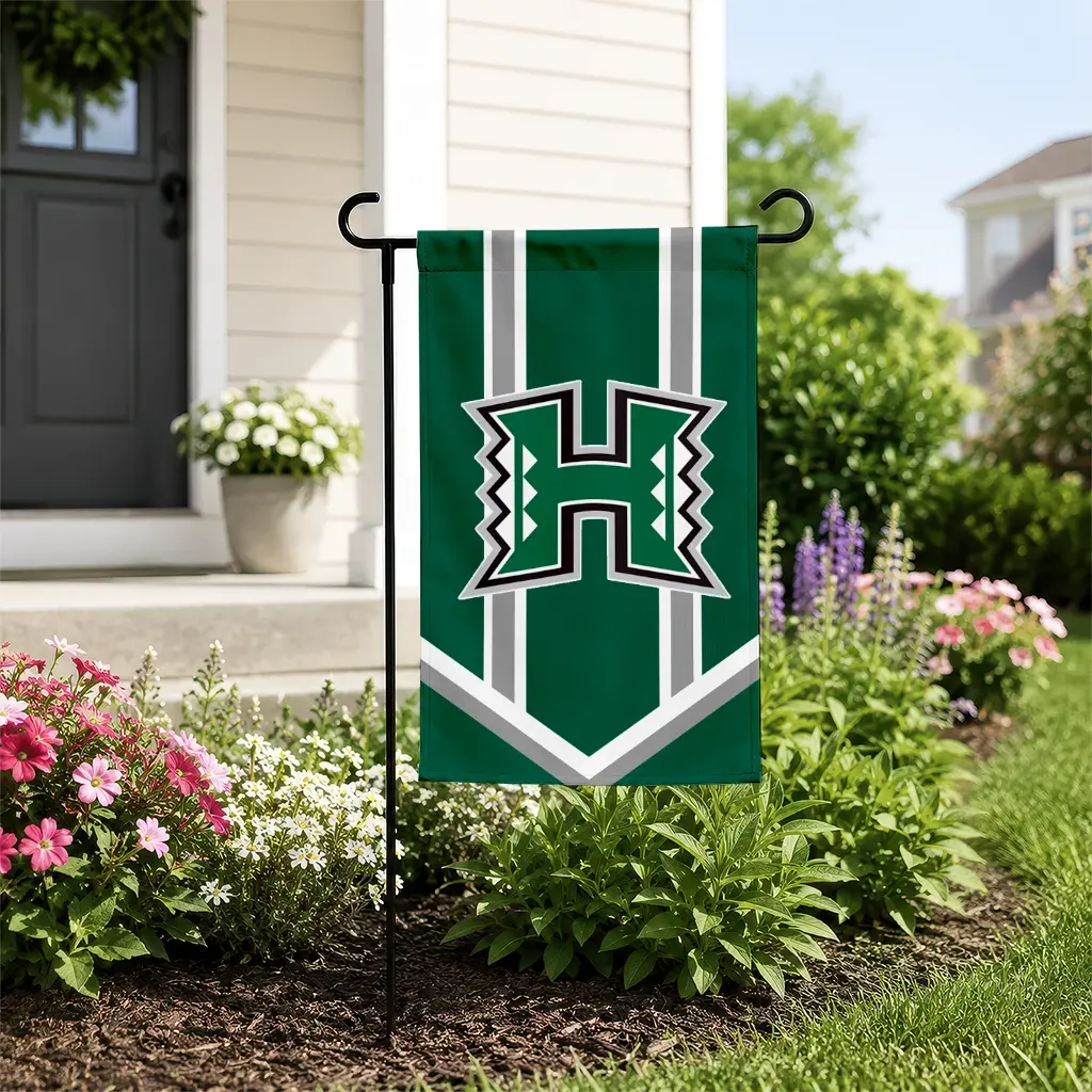 Hawaii Rainbow Warriors Garden Flag Personalized Chevron Stripes Green New Arrival Hawaii Rainbow Warriors Garden Flag Personalized Chevron Stripes Green New Arrival