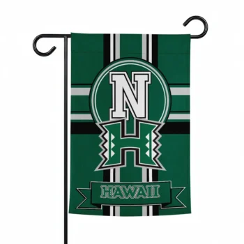Hawaii Rainbow Warriors Garden Flag Personalized Circle Medallion Green Best Selling