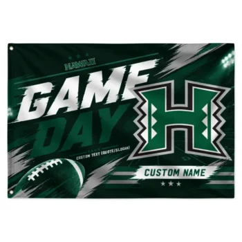 Hawaii Rainbow Warriors House Flag Custom Action Streaks Green Best Selling