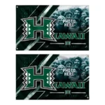 Hawaii Rainbow Warriors House Flag Custom Diagonal Stripes Green Best Selling