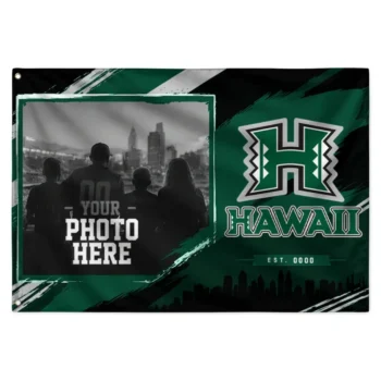 Hawaii Rainbow Warriors House Flag Customized Framed Photo Green Black Best Selling