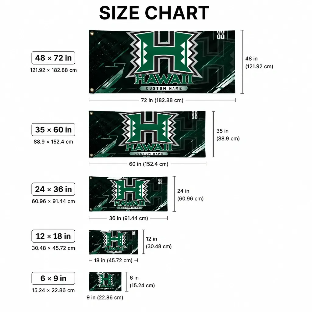 Hawaii Rainbow Warriors House Flag Customized Speed Slashes Green High Quality Hawaii Rainbow Warriors House Flag Customized Speed Slashes Green High Quality