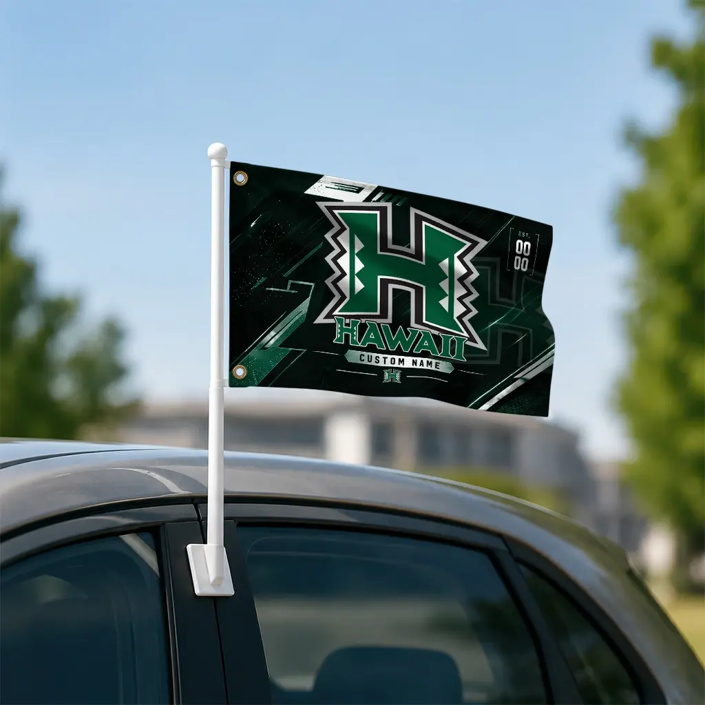 Hawaii Rainbow Warriors House Flag Customized Speed Slashes Green Latest Model Hawaii Rainbow Warriors House Flag Customized Speed Slashes Green Latest Model