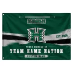 Hawaii Rainbow Warriors House Flag Personalized Brushed Streaks Green Best Selling