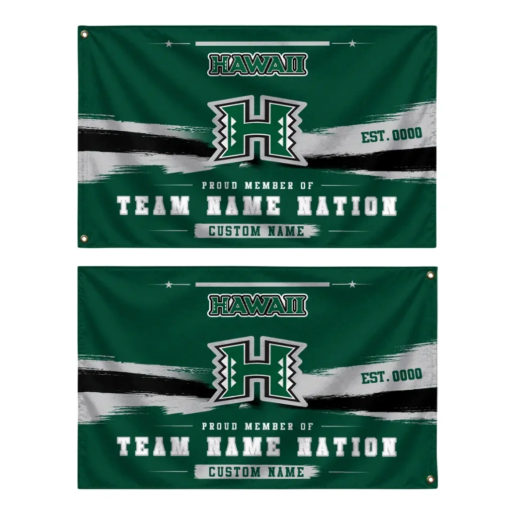 Hawaii Rainbow Warriors House Flag Personalized Brushed Streaks Green Fashion Forward Hawaii Rainbow Warriors House Flag Personalized Brushed Streaks Green Fashion Forward