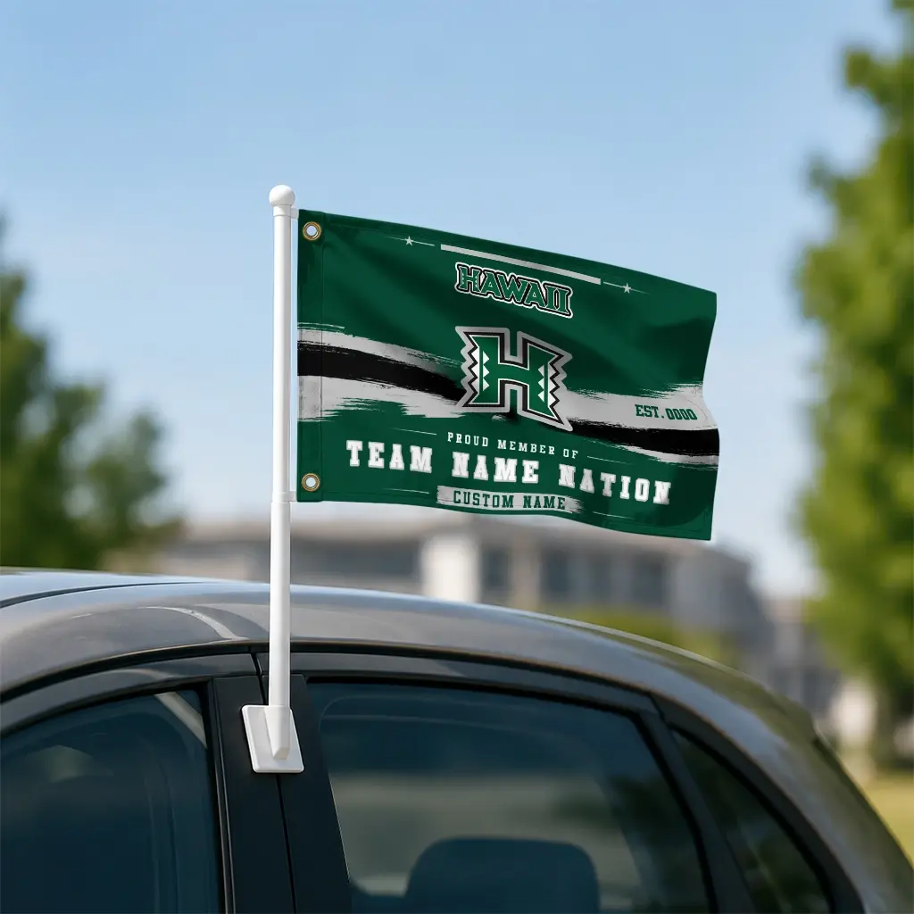 Hawaii Rainbow Warriors House Flag Personalized Brushed Streaks Green Latest Model Hawaii Rainbow Warriors House Flag Personalized Brushed Streaks Green Latest Model