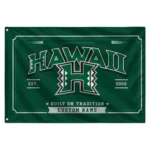 Hawaii Rainbow Warriors House Flag Personalized Ornate Border Green Best Selling