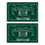 Hawaii Rainbow Warriors House Flag Personalized Ornate Border Green Best Selling