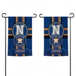 Houston Astros Garden Flag Custom Circle Medallion Blue Best Selling