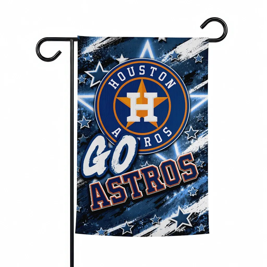 Houston Astros Garden Flag Customized Glowing Star Blue Best Selling Houston Astros Garden Flag Customized Glowing Star Blue Best Selling