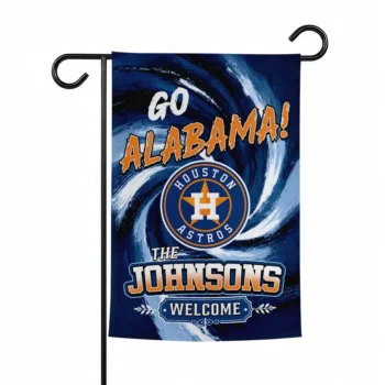 Houston Astros Garden Flag Customized Swirl Vortex Blue Best Selling