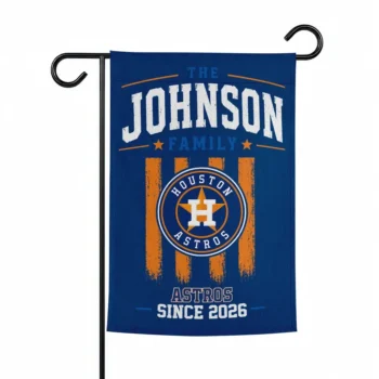 Houston Astros Garden Flag Personalized Distressed Stripes Blue Best Selling