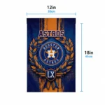 Houston Astros Garden Flag Personalized Laurel Wreath Blue Best Selling