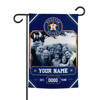 Houston Astros Garden Flag - Personalized Photo Frame Blue