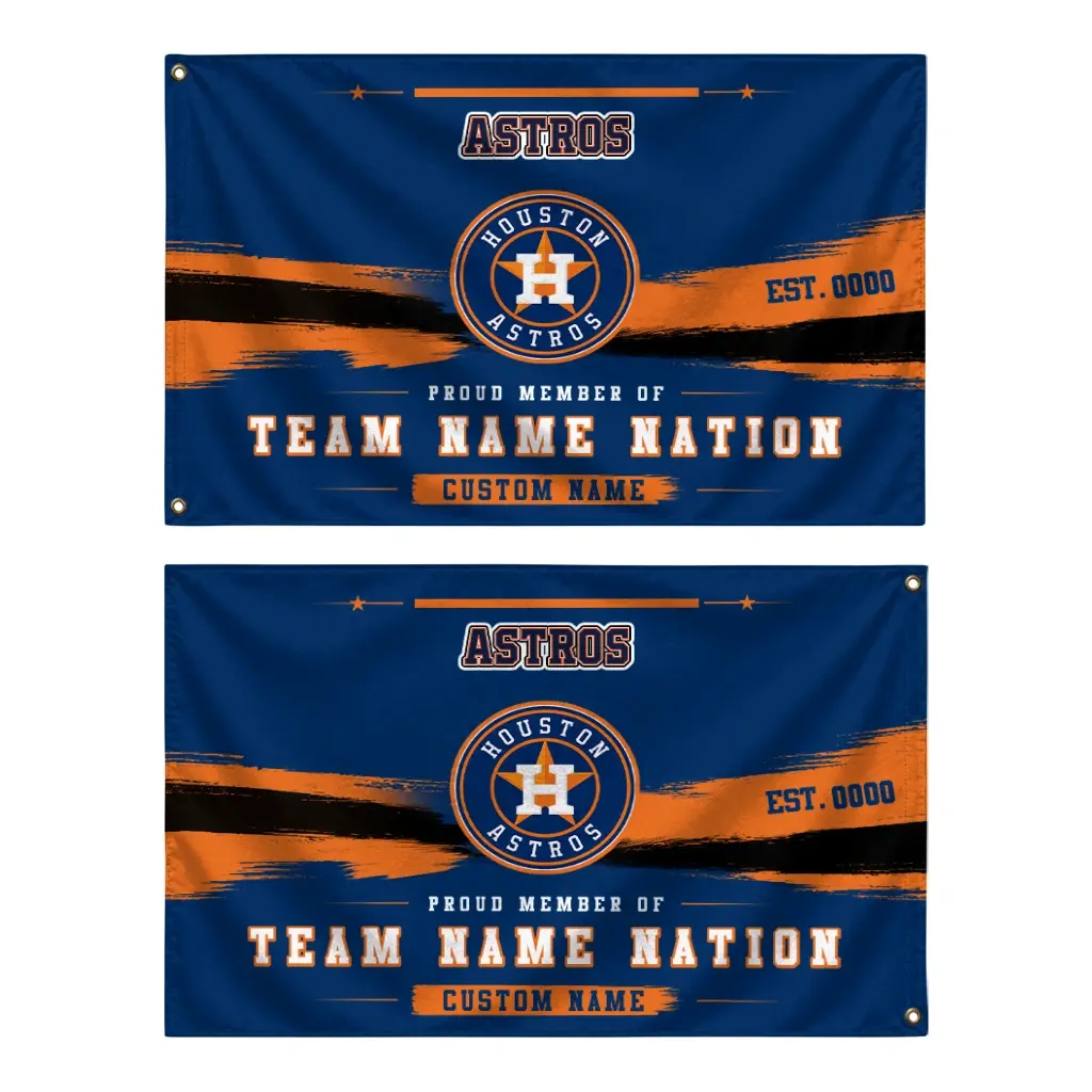 Houston Astros House Flag Custom Brushed Streaks Blue Fashion Forward Houston Astros House Flag Custom Brushed Streaks Blue Fashion Forward