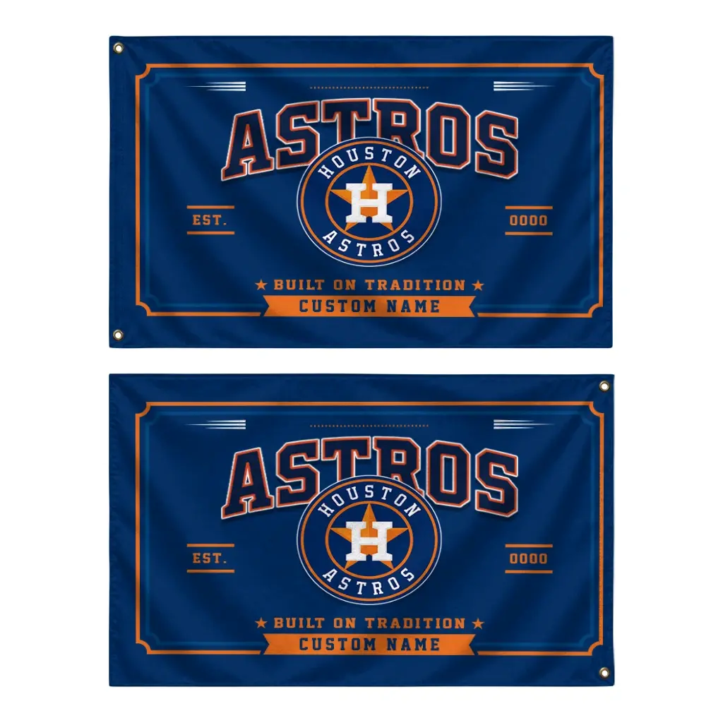 Houston Astros House Flag Custom Ornate Border Blue Fashion Forward Houston Astros House Flag Custom Ornate Border Blue Fashion Forward