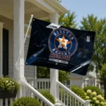 Houston Astros House Flag Personalized Speed Slashes Blue Best Selling