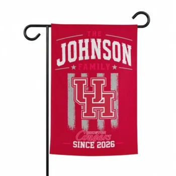 Houston Cougars Garden Flag Personalized Distressed Stripes Red Best Selling