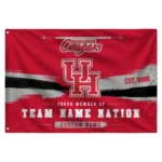 Houston Cougars House Flag Custom Brushed Streaks Red Best Selling