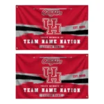 Houston Cougars House Flag Custom Brushed Streaks Red Best Selling