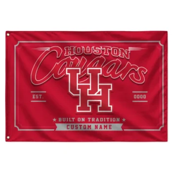 Houston Cougars House Flag Custom Ornate Border Red Best Selling