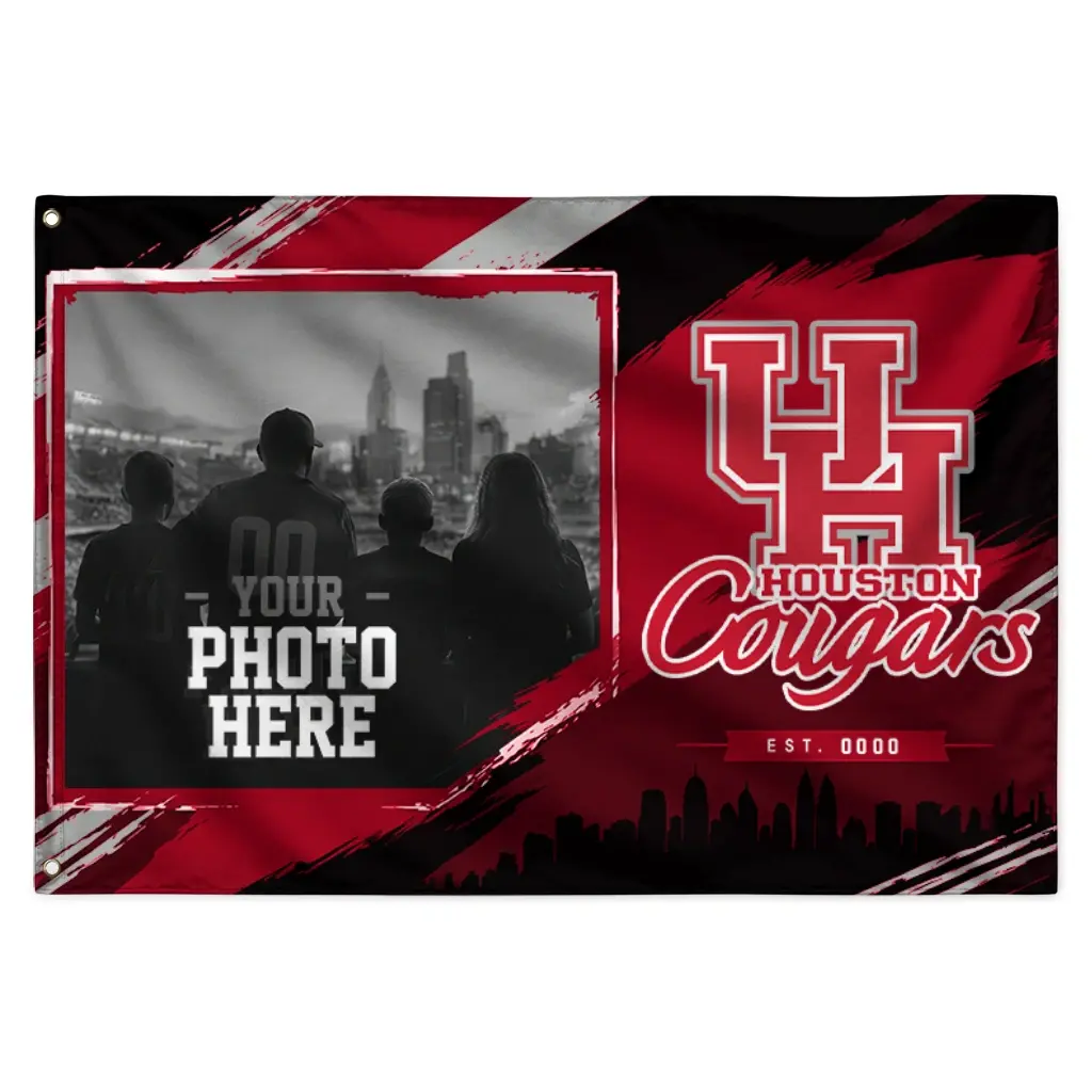Houston Cougars House Flag Personalized Framed Photo Red Black Best Selling Houston Cougars House Flag Personalized Framed Photo Red Black Best Selling